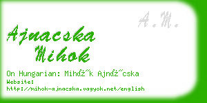 ajnacska mihok business card